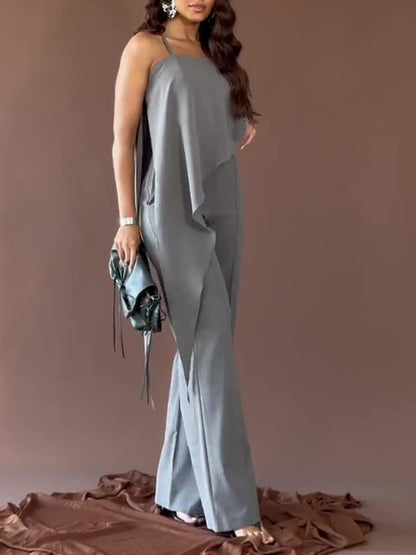 Women’s Spaghetti Strap Jumpsuit | Grey | Casual | Chic