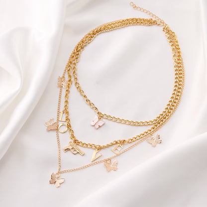 Women’s Jewelry Butterfly Pendant Necklace | Multilayer | Elegant | Gift