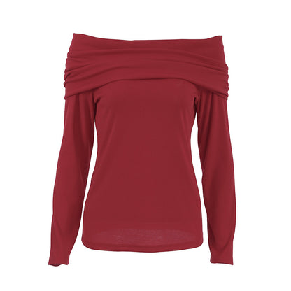 Women’s Knitted Long Sleeve Top | Burgundy | Casual | Chic