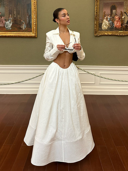 Women’s White Set | Cutout | White | Elegant
