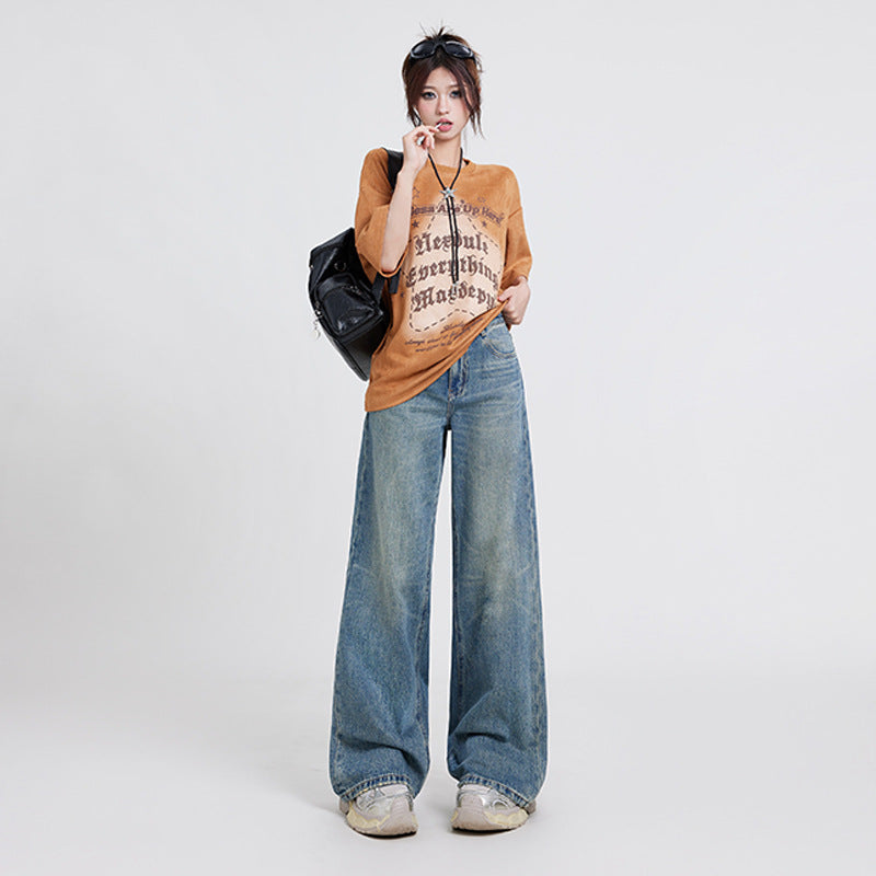 Women’s High Waist Baggy Wide Leg Jeans Bottoms | Casual | Streetwear | Chic