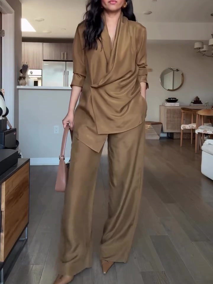 Women’s Satin Summer Set | Wrap Style | Elegant | Chic