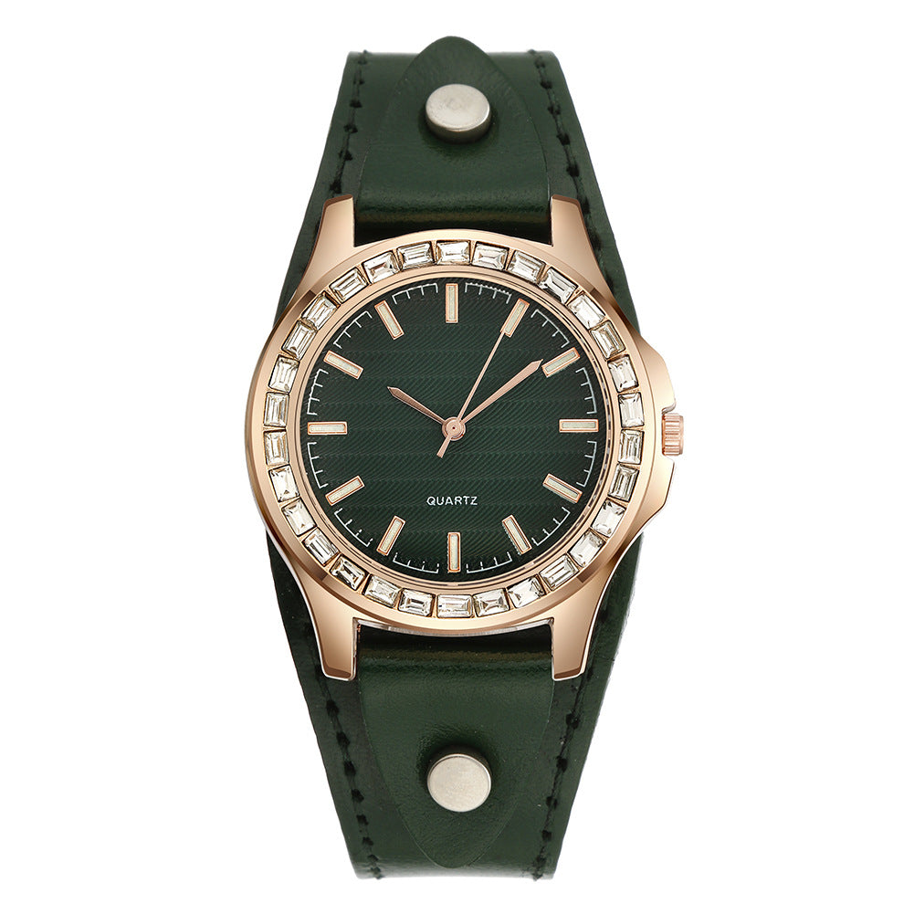 Women’s Full Diamond Quartz Watch Set | Light Luxury | Elegant | Fashion