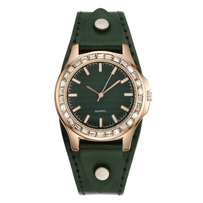 Women’s Full Diamond Quartz Watch Set | Light Luxury | Elegant | Fashion
