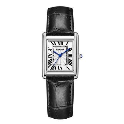 Women’s Square Quartz Watch | Leather Strap | Casual | Waterproof