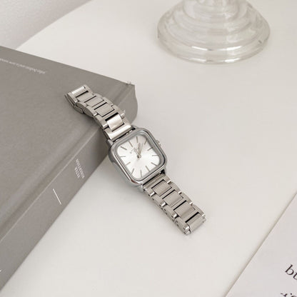 Women’s Retro Square Quartz Watch | Steel Strap | Elegant | Minimal