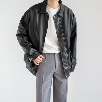 Men’s Leather Jacket Outerwear | Black | Chic | Trendy