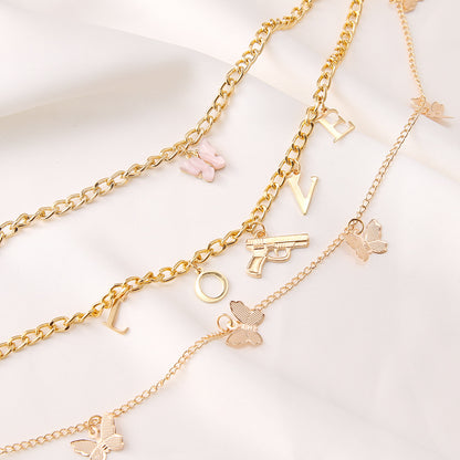 Women’s Jewelry Butterfly Pendant Necklace | Multilayer | Elegant | Gift