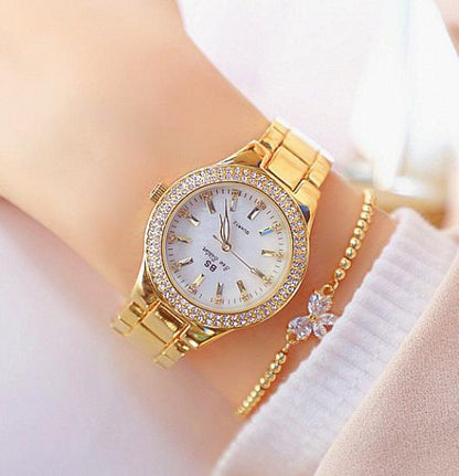 Women’s Full Diamond Quartz Watch Set | Luxury | Elegant | Fashion