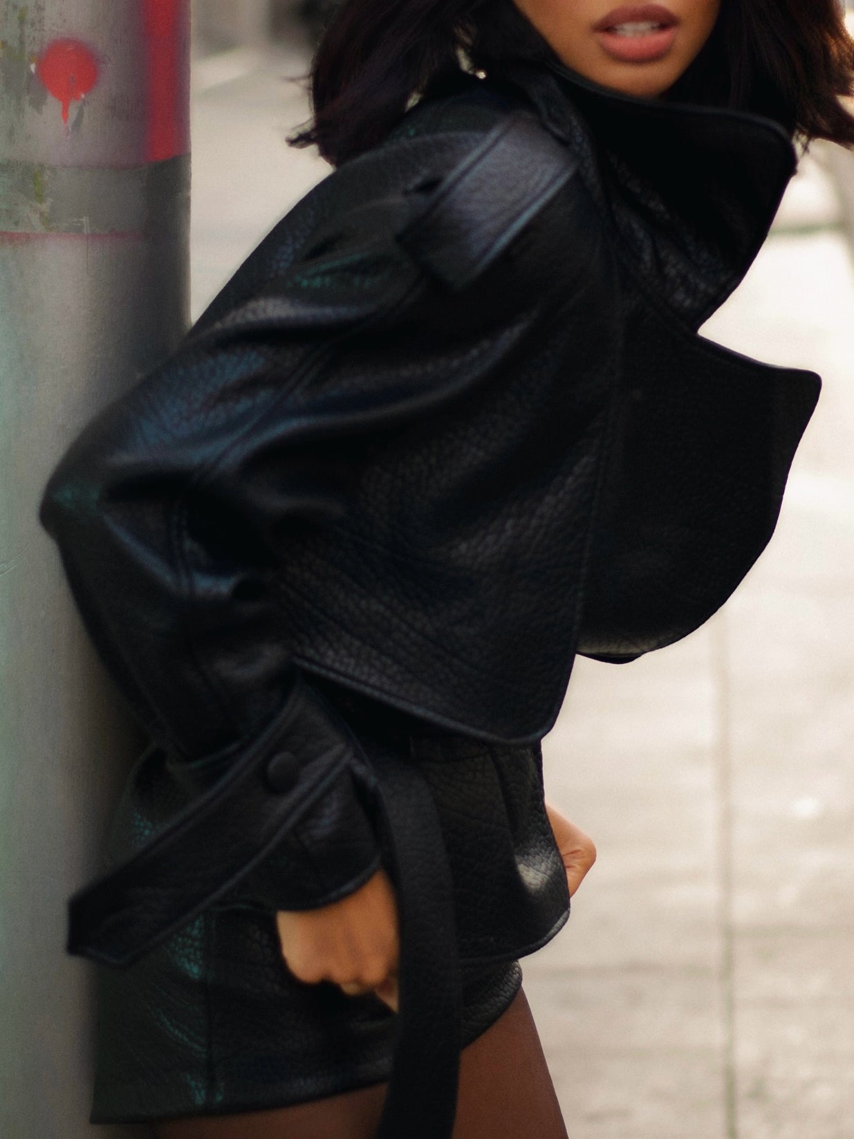 Women’s Leather Biker And Shorts Set | Black | Streetwear | Chic