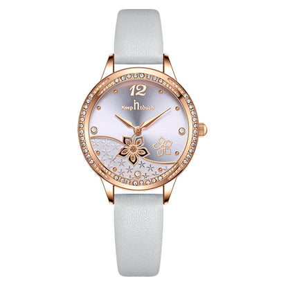 Women’s Flower Dial Waterproof Quartz Watch | Simple | Trendy | Fashion