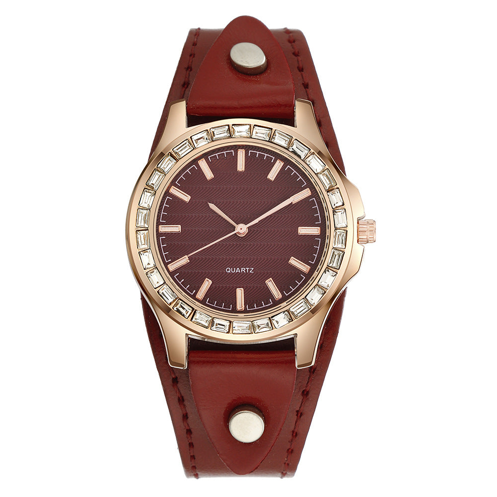 Women’s Full Diamond Quartz Watch Set | Light Luxury | Elegant | Fashion