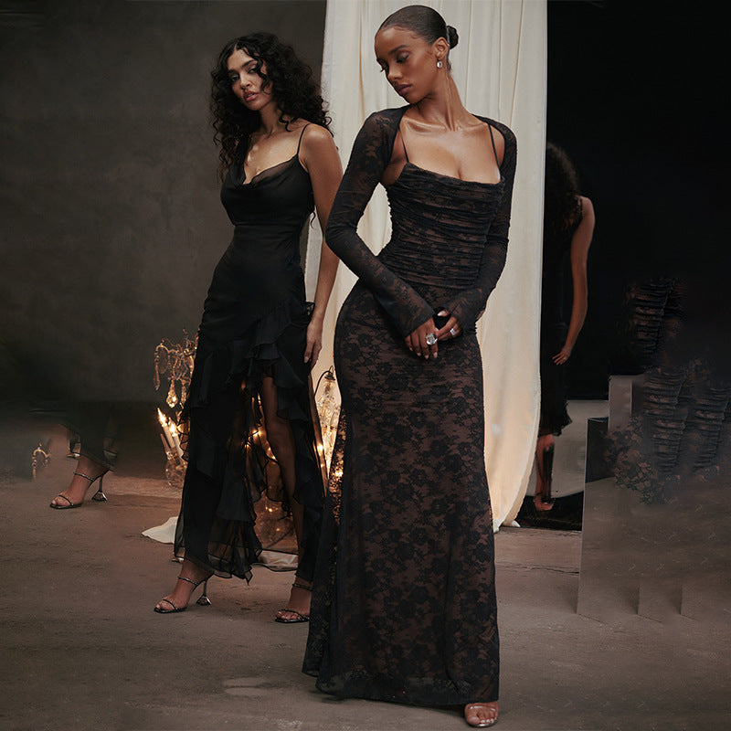 Women’s Lace French Style Maxi Dress | Elegant | Chic | Party