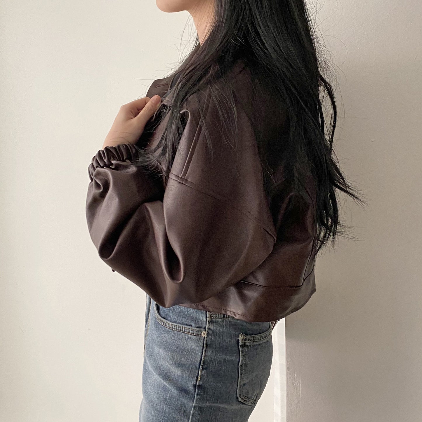 Women’s Short PU Leather Jacket Outerwear | Versatile | Casual | Chic