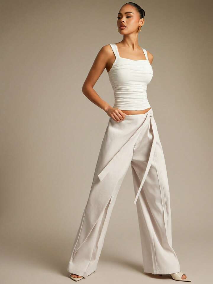 Women’s Wrap Drawstring Pants Bottoms | Casual | Versatile | Chic