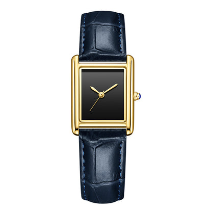 Women’s Square Quartz Watch | Leather Strap | Casual | Waterproof