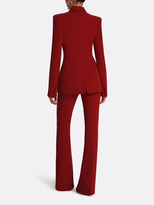 Women’s Two Piece Suit Set | Red | Double Breasted | Elegant