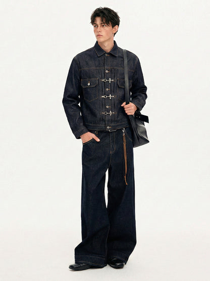 Men’s Utility Denim Jacket Outerwear | Dark Indigo | Casual | Streetwear