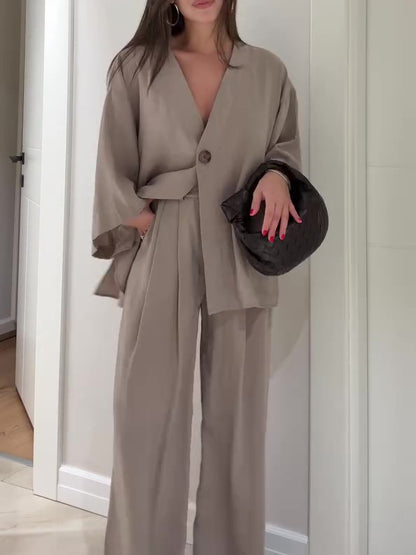 Women’s Two Piece Set | Solid Color | Casual | Chic