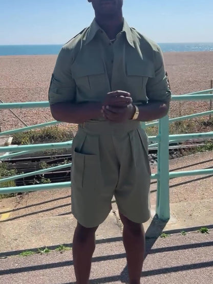 Men’s Two Piece Set | Army Green | Long Sleeve | Casual