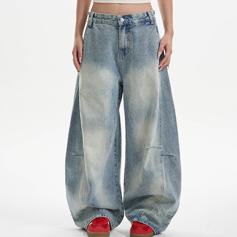 Women’s Washed Distressed Jeans Bottoms | Retro | Streetwear | Loose