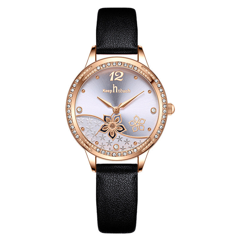 Women’s Flower Dial Waterproof Quartz Watch | Simple | Trendy | Fashion