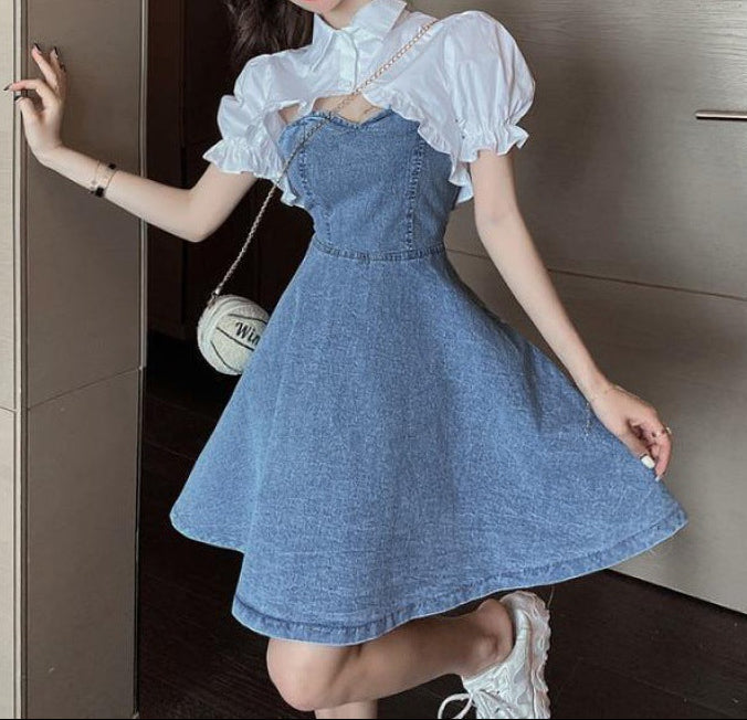 Women’s Denim Sling Dress | Waist Fit | Fashion | Casual