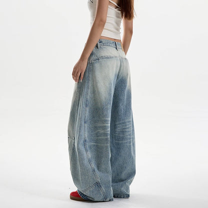 Women’s Washed Distressed Jeans Bottoms | Retro | Streetwear | Loose