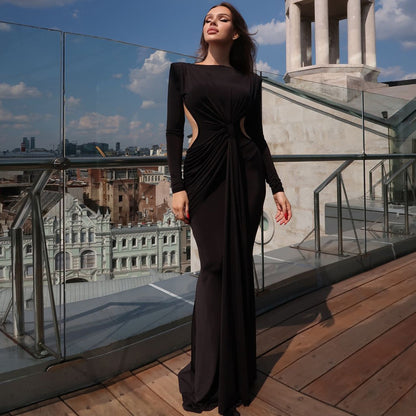 Women’s Long Sleeve Slim Fit Maxi Dress | Elegant