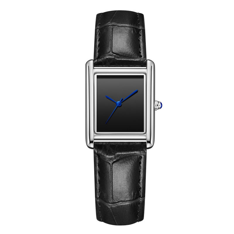 Women’s Square Quartz Watch | Leather Strap | Casual | Waterproof