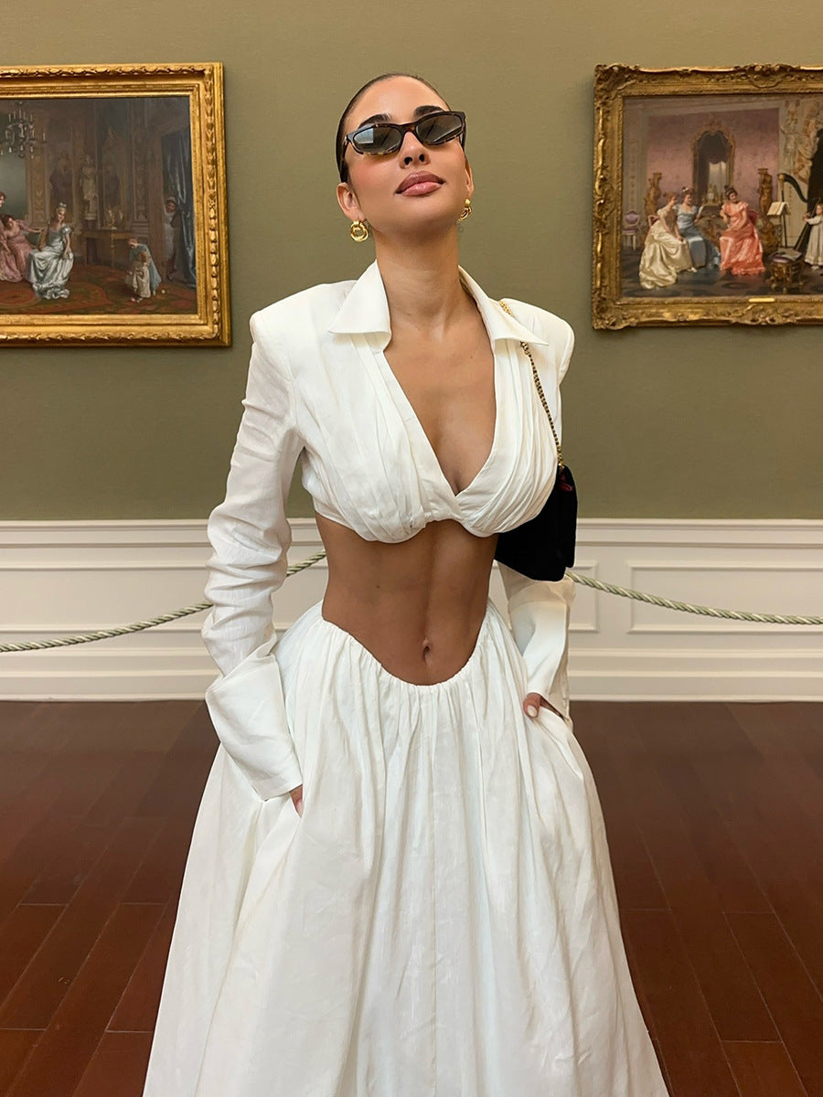 Women’s White Set | Cutout | White | Elegant
