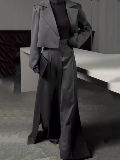 Women’s Cropped Suit Set | Wide Leg | Elegant | Chic