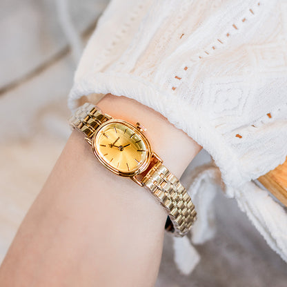 Women’s Oval Steel Quartz Watch | Vintage | Elegant | Minimal