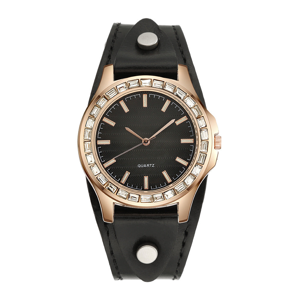 Women’s Full Diamond Quartz Watch Set | Light Luxury | Elegant | Fashion