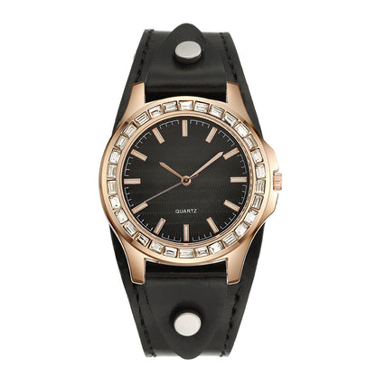 Women’s Full Diamond Quartz Watch Set | Light Luxury | Elegant | Fashion