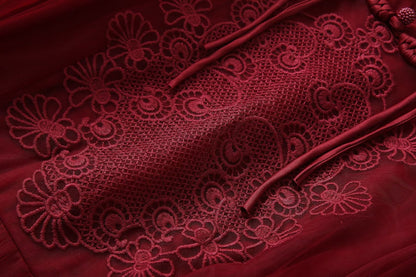 Women’s Waist Fit Dress | Burgundy | Elegant | Chic
