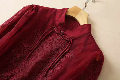 Women’s Waist Fit Dress | Burgundy | Elegant | Chic