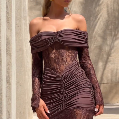 Women’s Bandeau Lace Long Dress | Elegant | Party | Evening