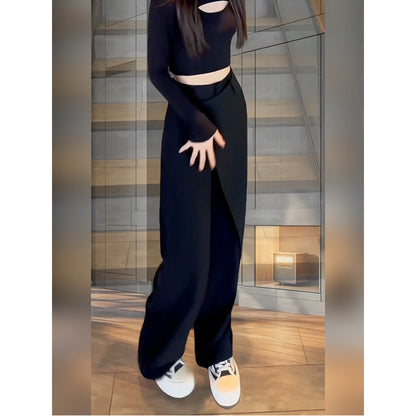 Women’s Wide Leg Straight Pants Bottoms | Loose Fit | Versatile | Casual