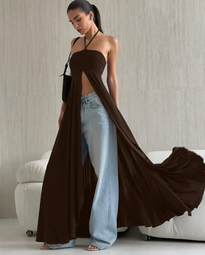 Women’s Halter Neck Strapless Slit Dress | Elegant | Party | Evening