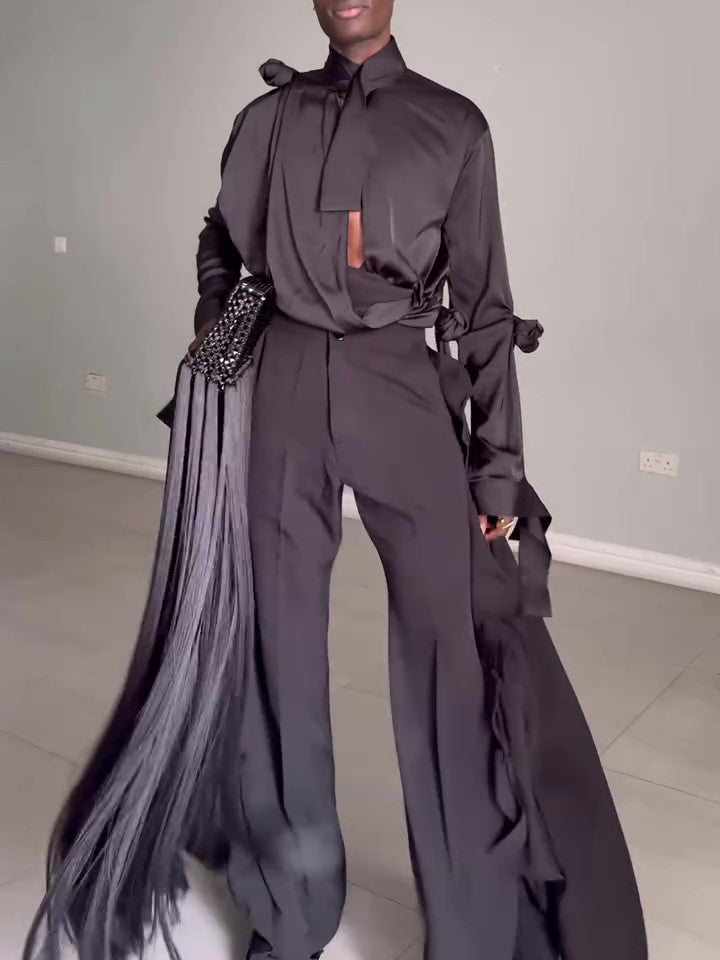 Men’s Two Piece Set | Hollow Shirt | High Waist | Fashion Elegant