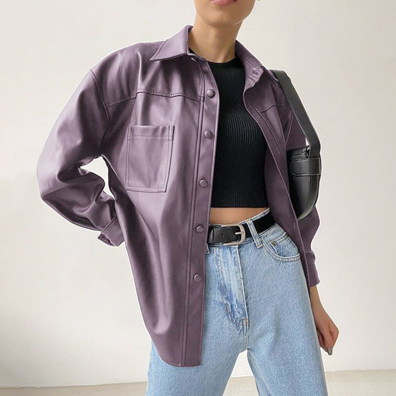 Women’s Leather Biker Jacket Outerwear | Casual | Streetwear | Chic