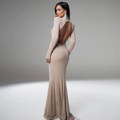 Women’s Backless Evening Maxi Dress | Party | Slim Fit | Elegant