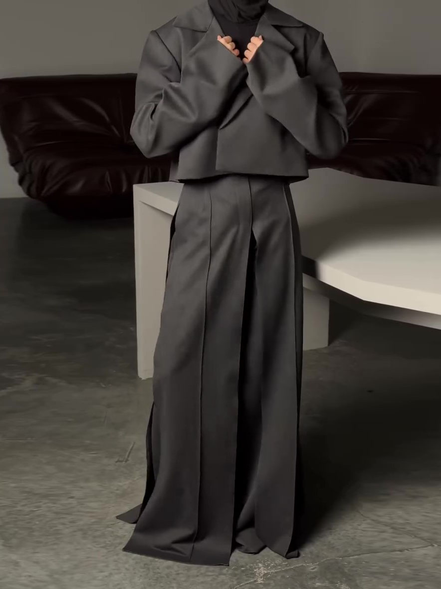 Women’s Cropped Suit Set | Wide Leg | Elegant | Chic