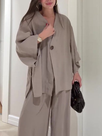 Women’s Two Piece Set | Solid Color | Casual | Chic
