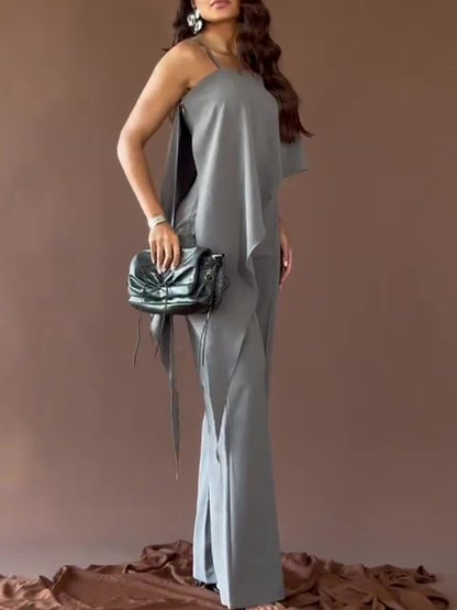 Women’s Spaghetti Strap Jumpsuit | Grey | Casual | Chic