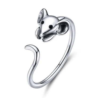 Women’s 925 Sterling Silver Cat Ring – Adjustable Animal Open Band Jewelry Gift
