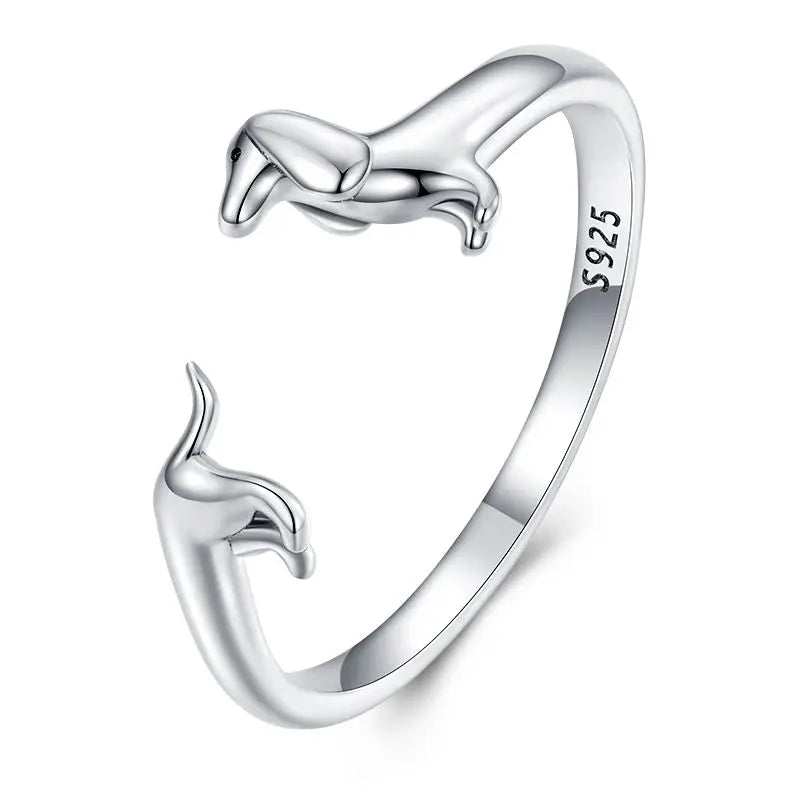 Women’s 925 Sterling Silver Cat Ring – Adjustable Animal Open Band Jewelry Gift