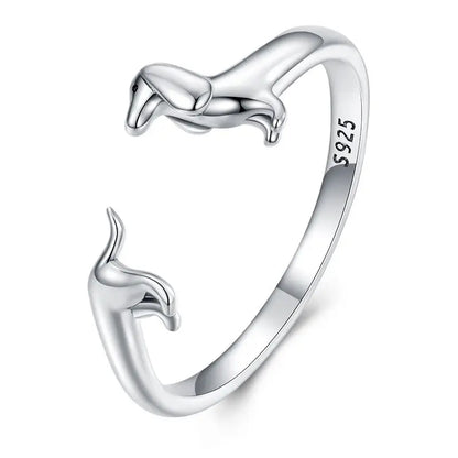 Women’s 925 Sterling Silver Cat Ring – Adjustable Animal Open Band Jewelry Gift