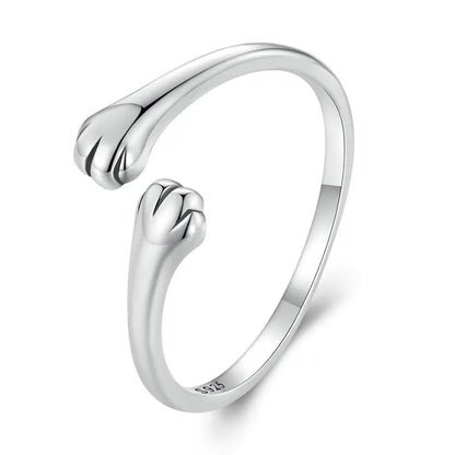 Women’s 925 Sterling Silver Cat Ring – Adjustable Animal Open Band Jewelry Gift